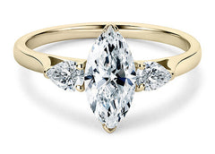 Rosina - Marquise - Natural Diamond Trilogy Engagement Ring