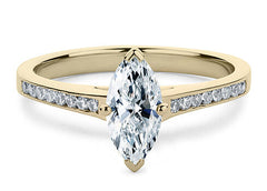 Mia - Marquise - Natural Diamond, Diamond Band Engagement Ring
