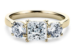 Angela - Princess - Natural Diamond Trilogy Engagement Ring