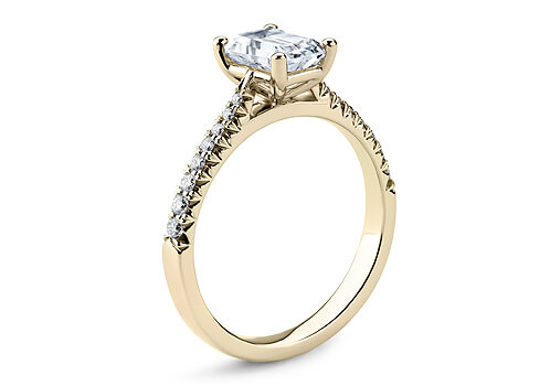 Bella - Emerald - Labgrown Diamond, Diamond Band Engagement Ring
