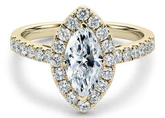 Jianna - Marquise - Natural Diamond Halo Engagement Ring