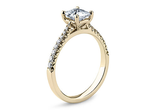Bella - Princess - Labgrown Diamond, Diamond Band Engagement Ring