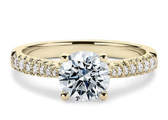 Bella - Round - Natural Diamond, Diamond Band Engagement Ring