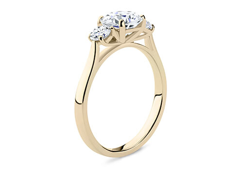 Angela - Cushion - Labgrown Diamond Trilogy Engagement Ring